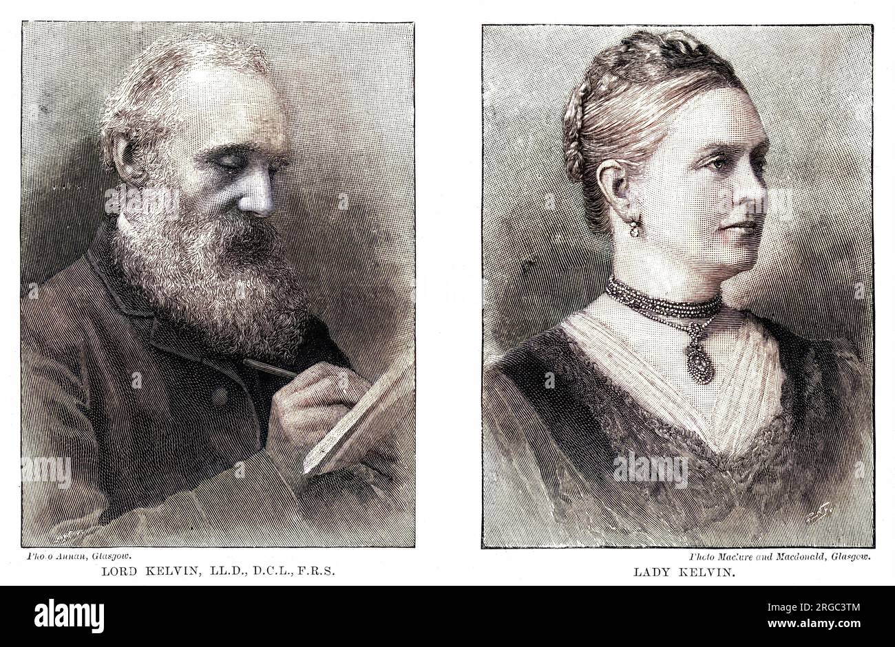 WILLIAM THOMSON, erster Baron KELVIN von Largs Wissenschaftler und Erfinder, mit seiner Frau, die an seiner Arbeit mitarbeitete. Stockfoto