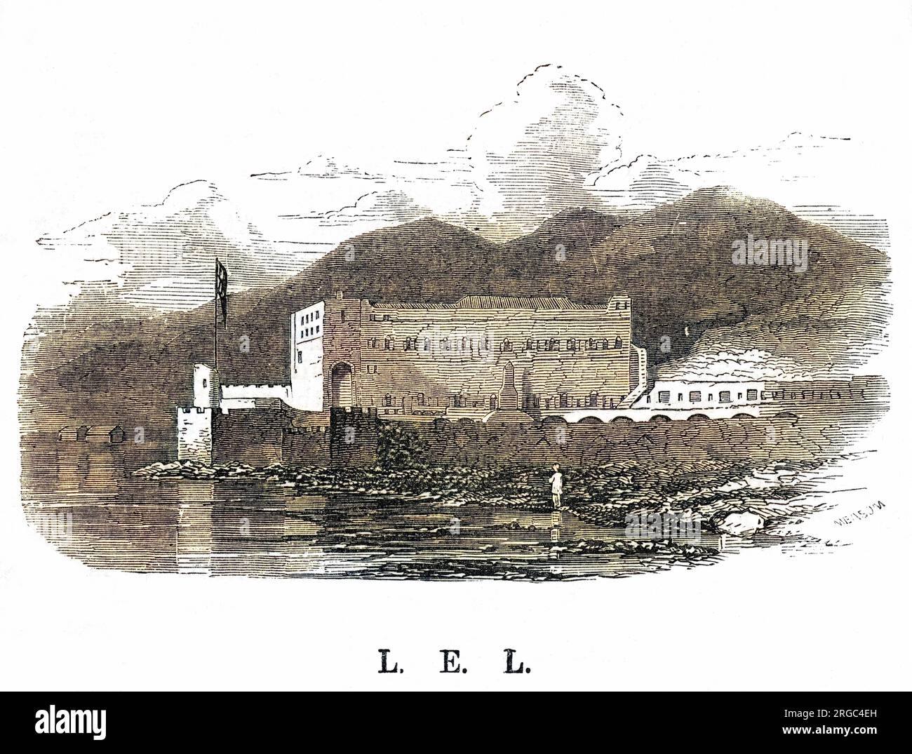 Cape Coast Castle, im heutigen Ghana : die letzte Heimat und Todesstätte der populären Dichterin und Schriftstellerin Letitia Elizabeth Landon, Ehefrau des Gouverneurs George Maclean. Stockfoto