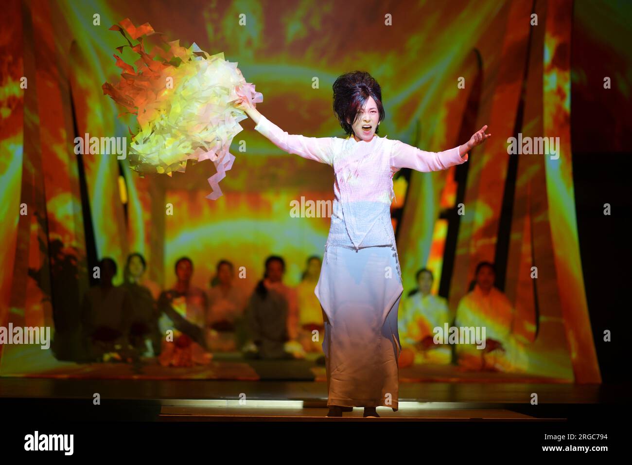 Edinburgh Scotland, Vereinigtes Königreich, 08. August 2023. Edinburgh International Festival, Trojanische Frauen im Festival Theatre. Live-Nachrichten von sst/alamy Stockfoto