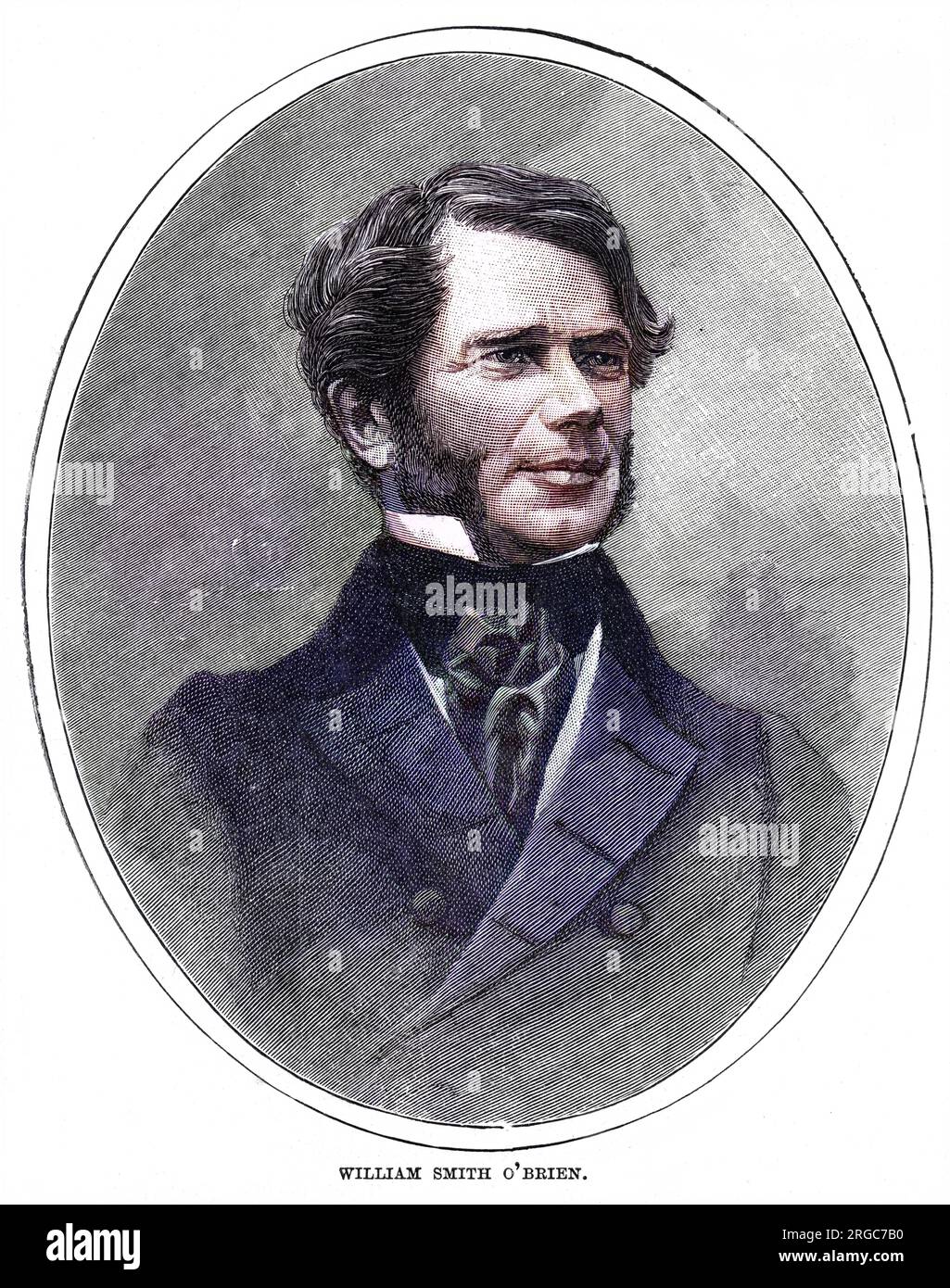 WILLIAM SMITH O'BRIEN - ein irischer Staatsmann, ein Patriot, der sich der Aufhebung der Unruhe im Jahr 1844 anschloss, aber mit O'Connell brach und eine revolutionäre Agenda unterstützte, die zu Schwierigkeiten führte. Stockfoto