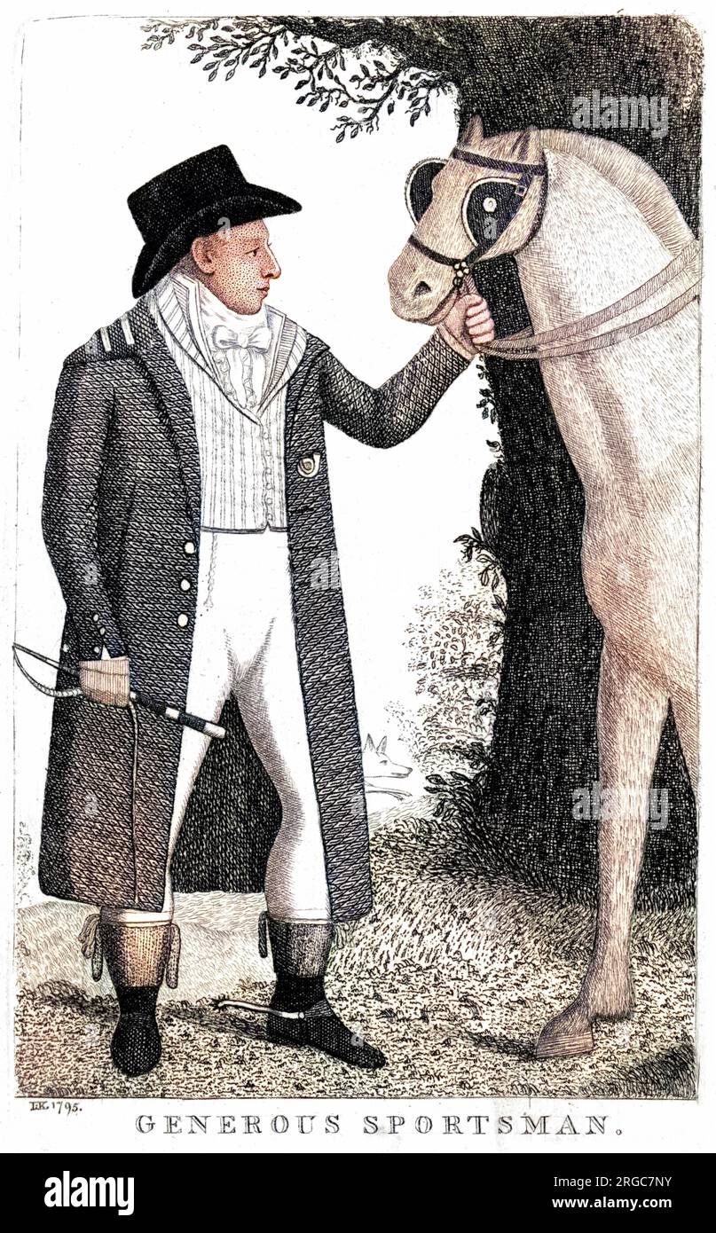 WILLIAM LORD PANMURE schottischer Adel, beschrieben als „großzügiger Sportler“, mit seinem Pferd (Kay war nicht in Bestform, wenn es um Pferde ging...) Stockfoto