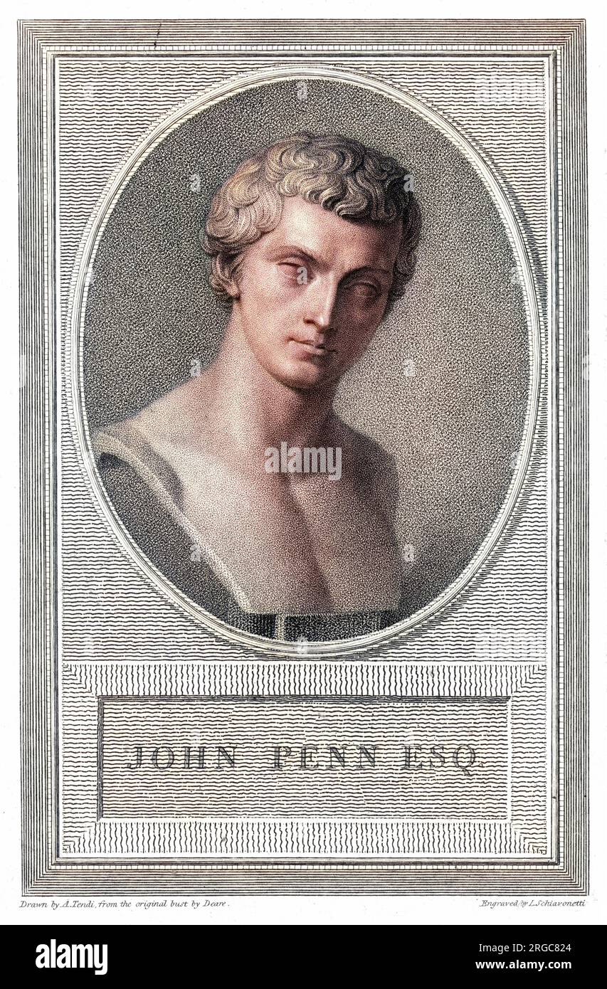 JOHN PENN aus Stoke Park, Nachkomme von William Penn, dem letzten Besitzer von Pennsylvania. Stockfoto