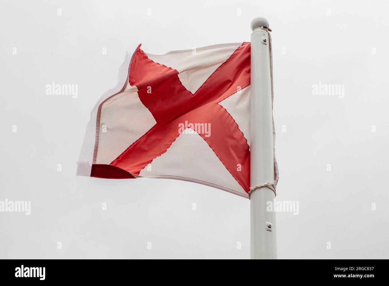 Victor flag - Internationale Seeschiffflagge in Clevedon, England Stockfoto