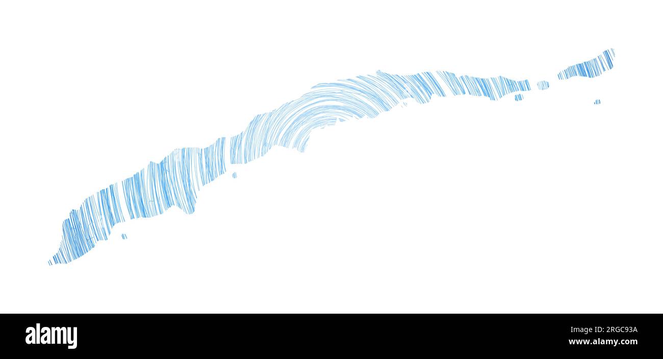 Roatan-Karte gefüllt mit konzentrischen Kreisen. Skizzieren Sie Kreise in Form der Insel. Vektordarstellung. Stock Vektor