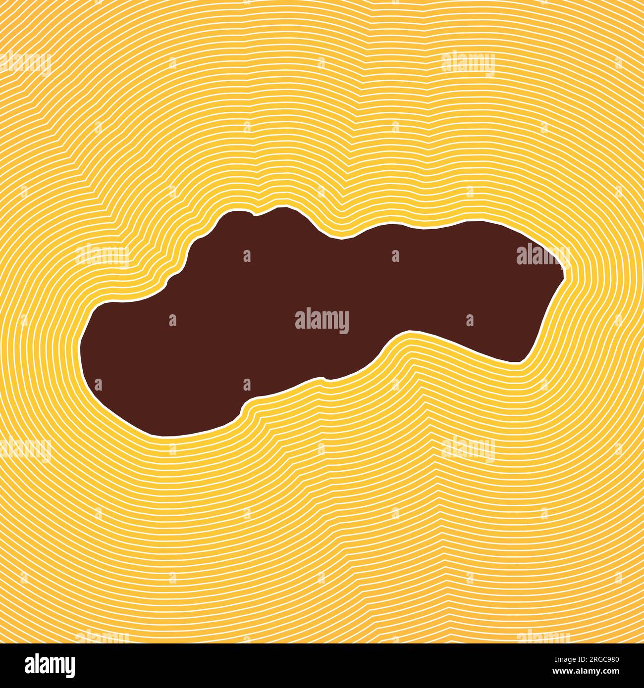 Kartensymbol Slowakei. Landform auf strahlend gestreiftem Hintergrund. Poster „Slowakei“. Authentische Vektordarstellung. Stock Vektor