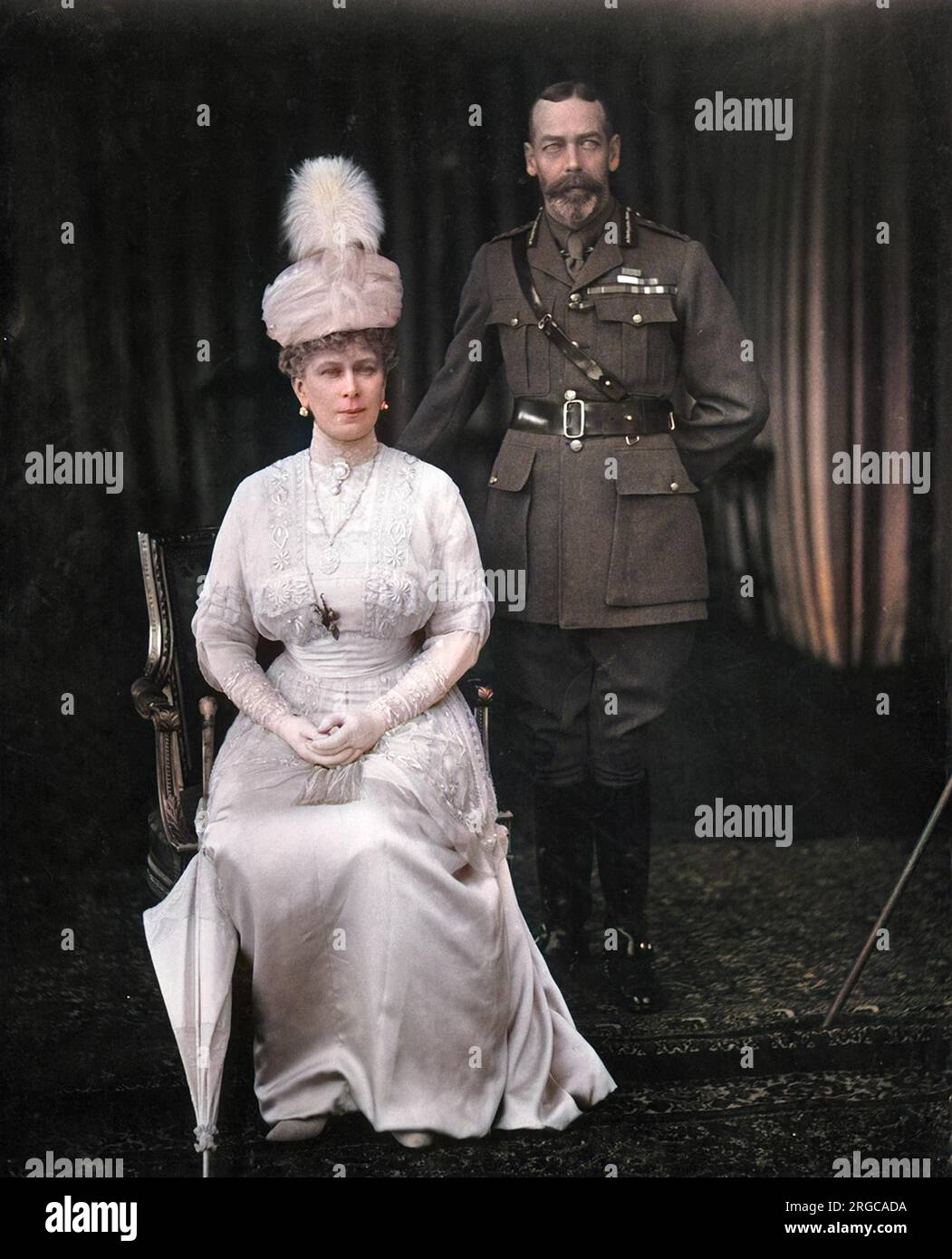 Königin Mary Consort (1867 - 1953) und König George V aus Großbritannien und Nordirland (1865 - 1936). Stockfoto