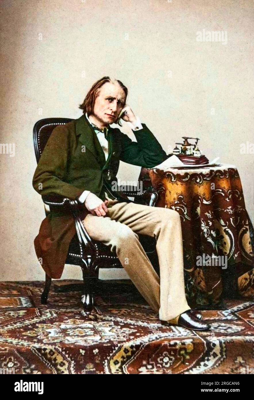 Porträt des Komponisten Franz Liszt (1811-1886) - spätere Malerei - Photocolorié ultérieurement Stockfoto