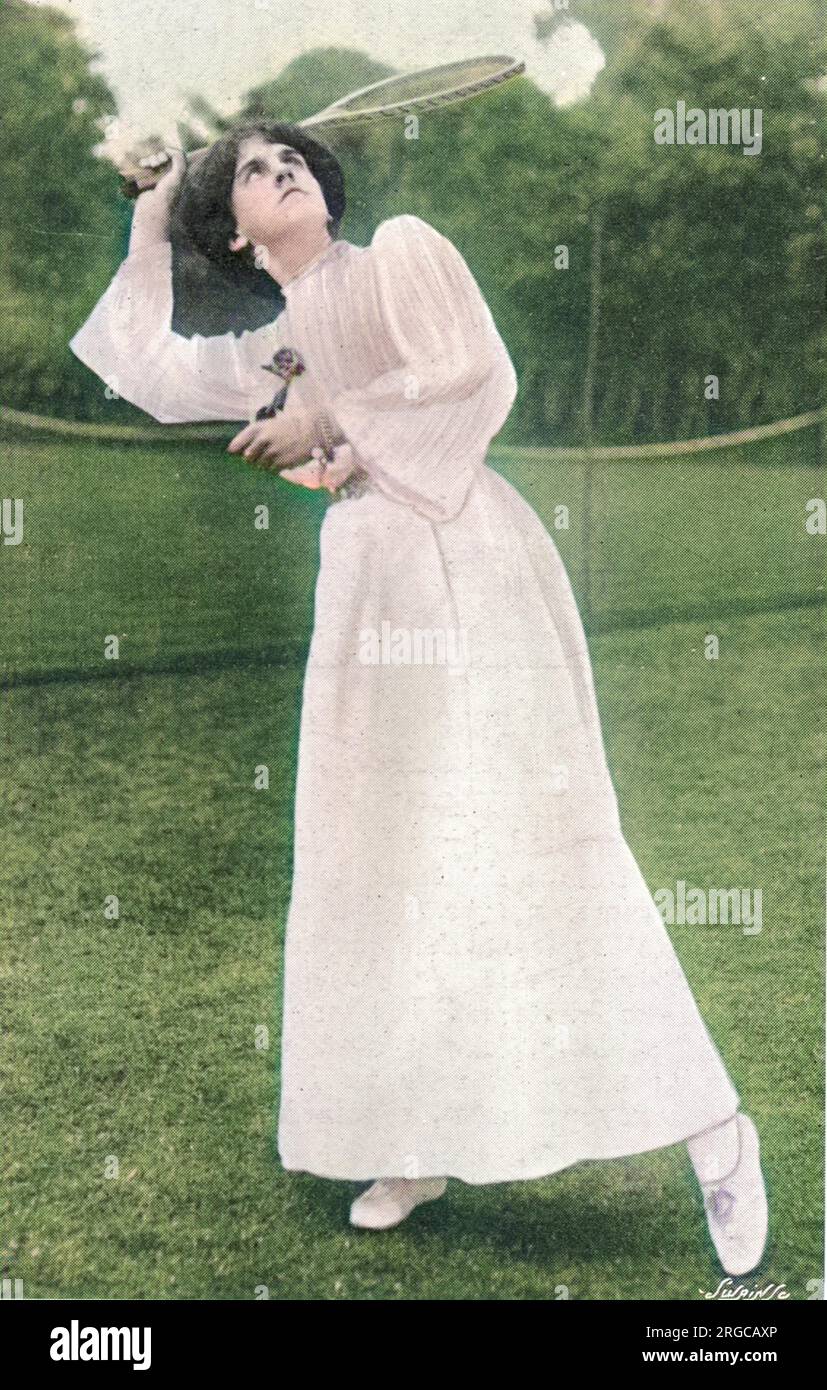 Dorothea Douglass Lambert Chambers (1878 - 1960), englischer Tennisspieler und siebenmal Gewinner des Damenspiels in Wimbledon zwischen 1903 und 1914. Stockfoto