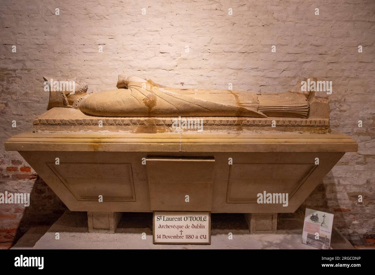 Sarkophag von Laurence OToole, St. Laurent, in der EU Stockfoto