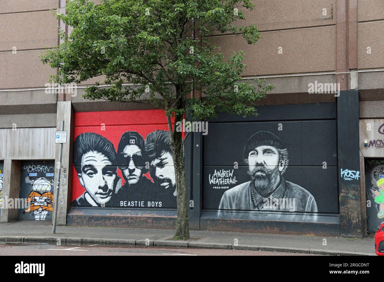 Straßenkunst in Belfast Stockfoto