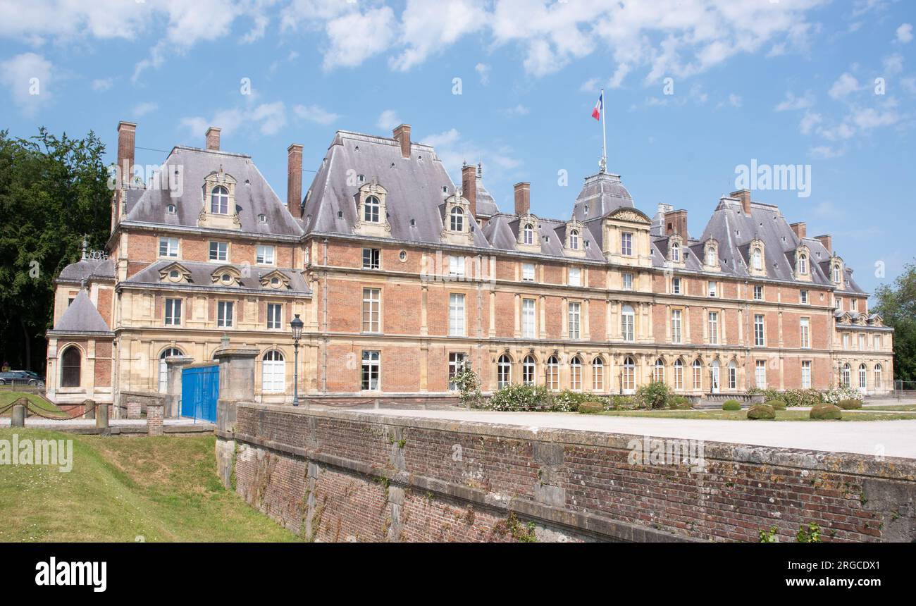Château d' EU von der Stadt aus gesehen Stockfoto