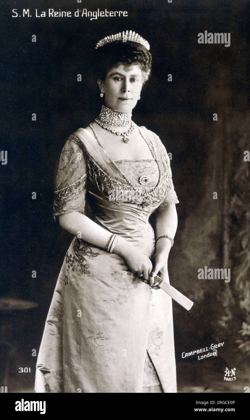 Königin Mary - (Mary of Teck, Victoria Mary Augusta Louise Olga Pauline Claudine Agnes (1867-1953) - Königin des Vereinigten Königreichs und der britischen Dominionen und Kaiserin von Indien vom 6. Mai 1910 bis zum 29. Januar 1936 als Ehefrau von König-Kaiser George V. Stockfoto