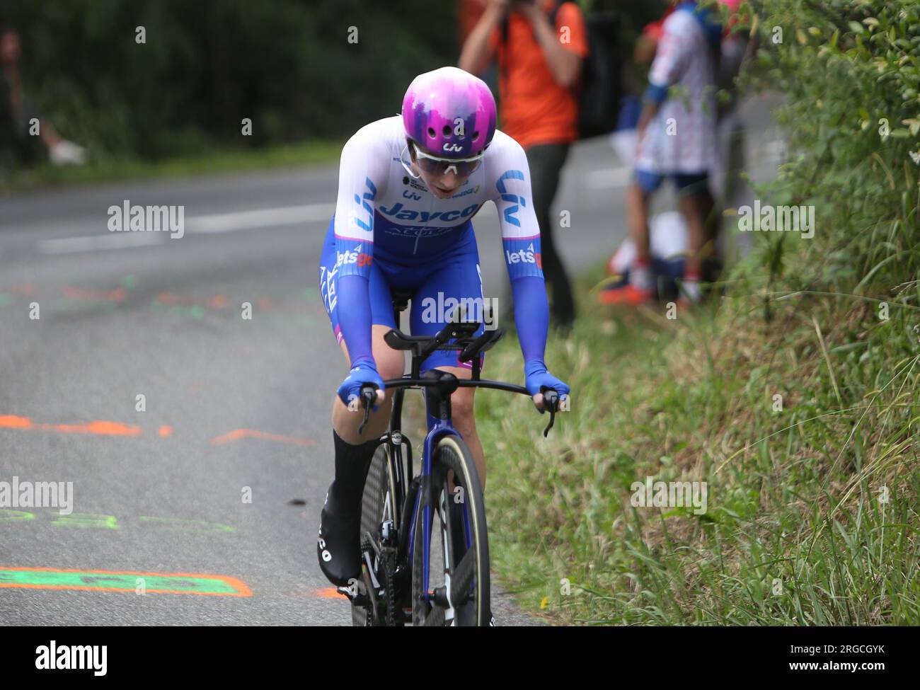 KESSLER Nina vom Team Jayco Alula während der Tour de France Femmes avec Zwift, Stage 8, Time Trial, Pau - Pau (22,6 km) am 30. Juli 2023 in Frankreich - Photo Laurent Lairys / DPPI Stockfoto