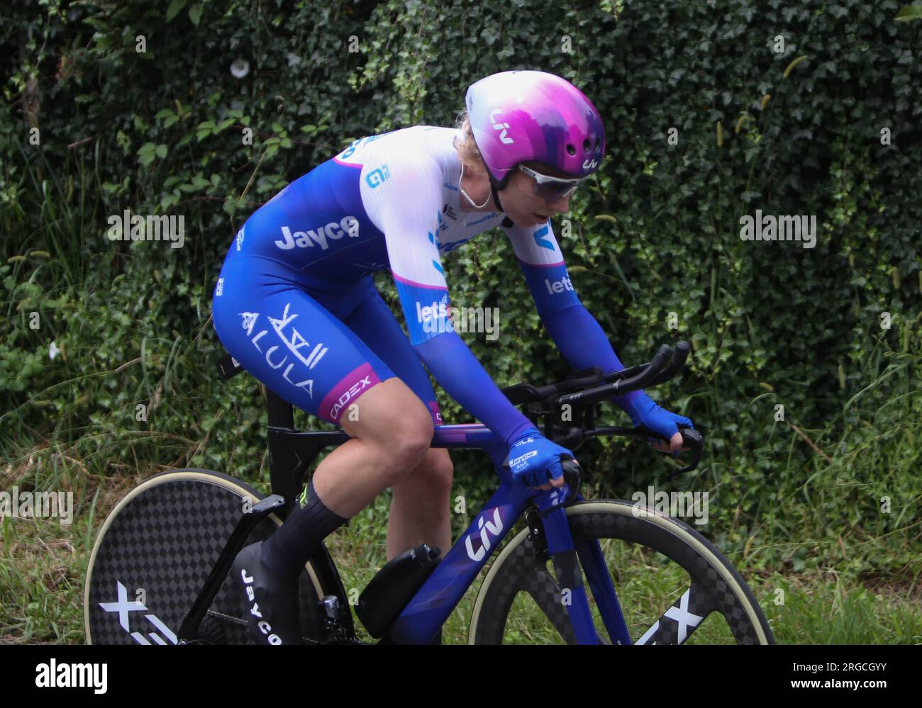KESSLER Nina vom Team Jayco Alula während der Tour de France Femmes avec Zwift, Stage 8, Time Trial, Pau - Pau (22,6 km) am 30. Juli 2023 in Frankreich - Photo Laurent Lairys / DPPI Stockfoto