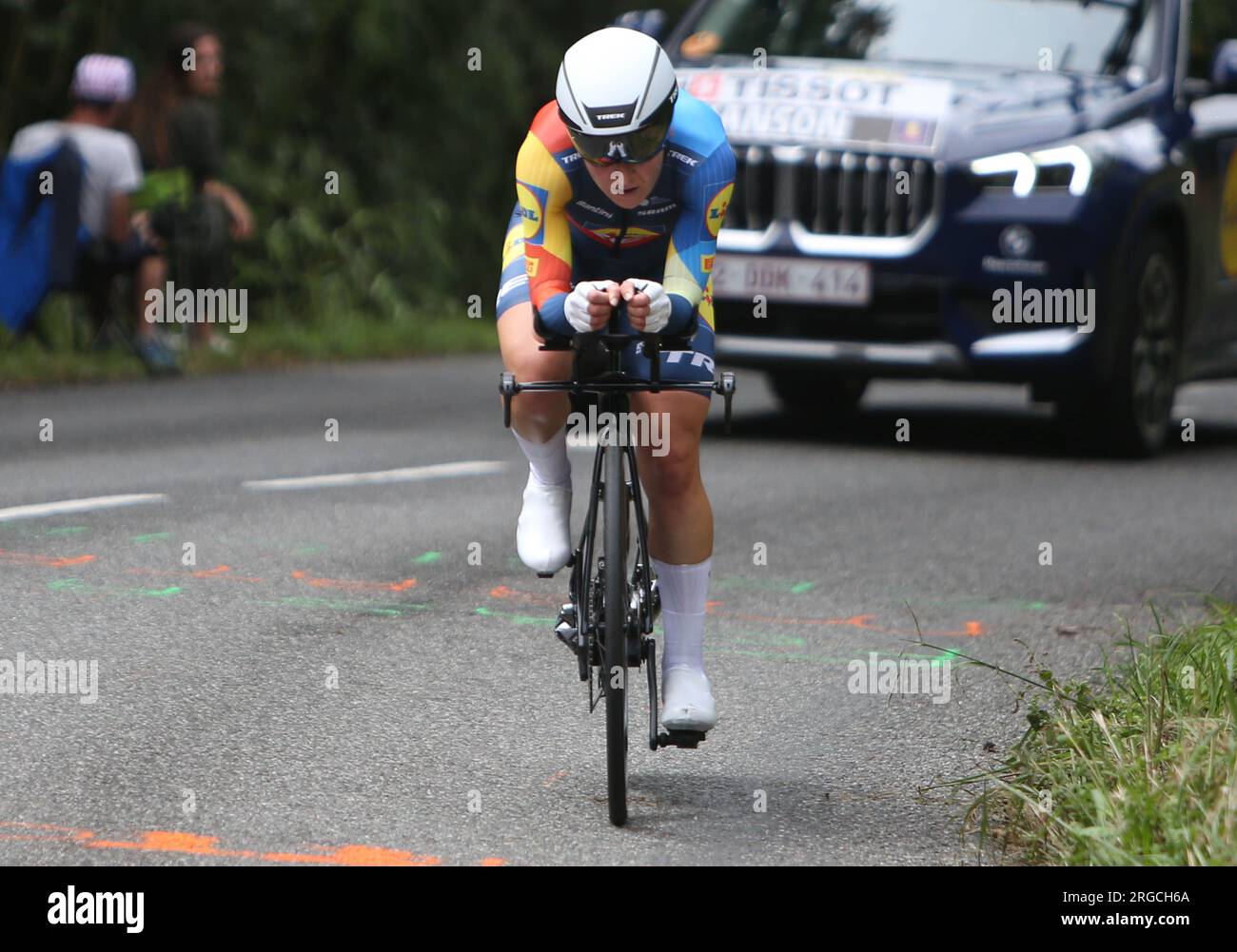 HANSON Lauretta von Lidl - Trek während der Tour de France Femmes avec Zwift, Stage 8, Time Trial, Pau - Pau (22,6 km) am 30. Juli 2023 in Frankreich - Photo Laurent Lairys / DPPI Stockfoto