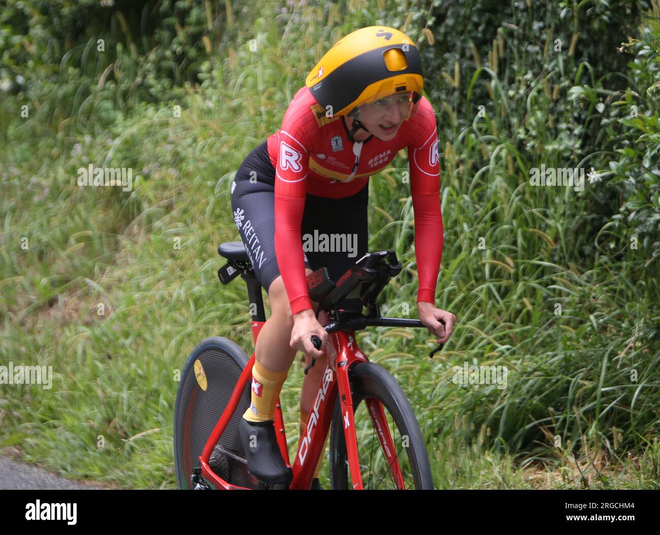 LUDWIG Hannah von Uno-X Pro Cycling Team während der Tour de France Femmes avec Zwift, Stage 8, Time Trial, Pau - Pau (22,6 km) am 30. Juli 2023 in Frankreich - Photo Laurent Lairys / DPPI Stockfoto