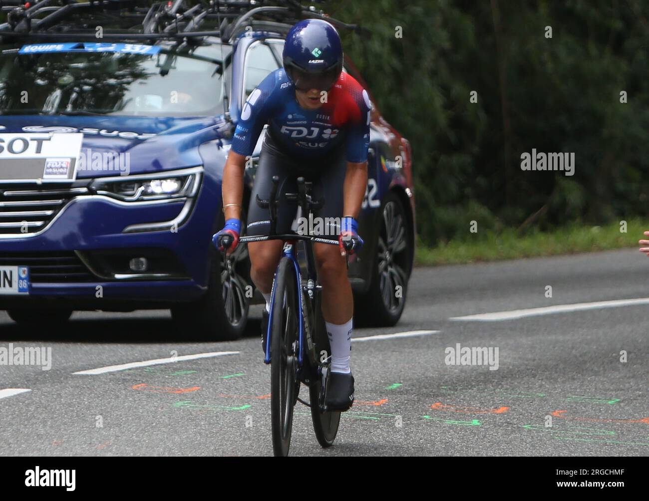 WIEL Jade von FDJ - SUEZ während der Tour de France Femmes avec Zwift, Stage 8, Time Trial, Pau - Pau (22,6 km) am 30. Juli 2023 in Frankreich - Photo Laurent Lairys / DPPI Stockfoto