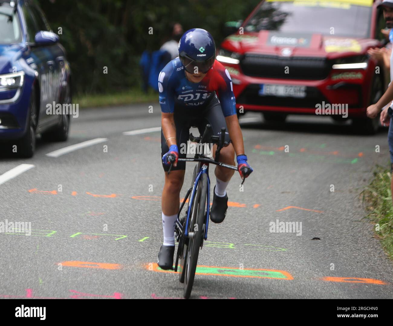 WIEL Jade von FDJ - SUEZ während der Tour de France Femmes avec Zwift, Stage 8, Time Trial, Pau - Pau (22,6 km) am 30. Juli 2023 in Frankreich - Photo Laurent Lairys / DPPI Stockfoto