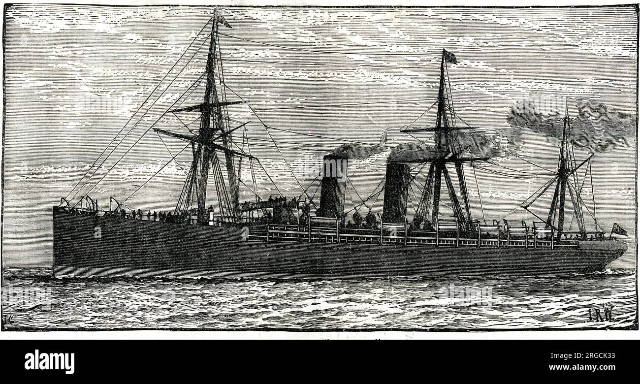 Cunard-Schiff, Etruria, Liverpool an Londoner Passagierschiff Stockfoto