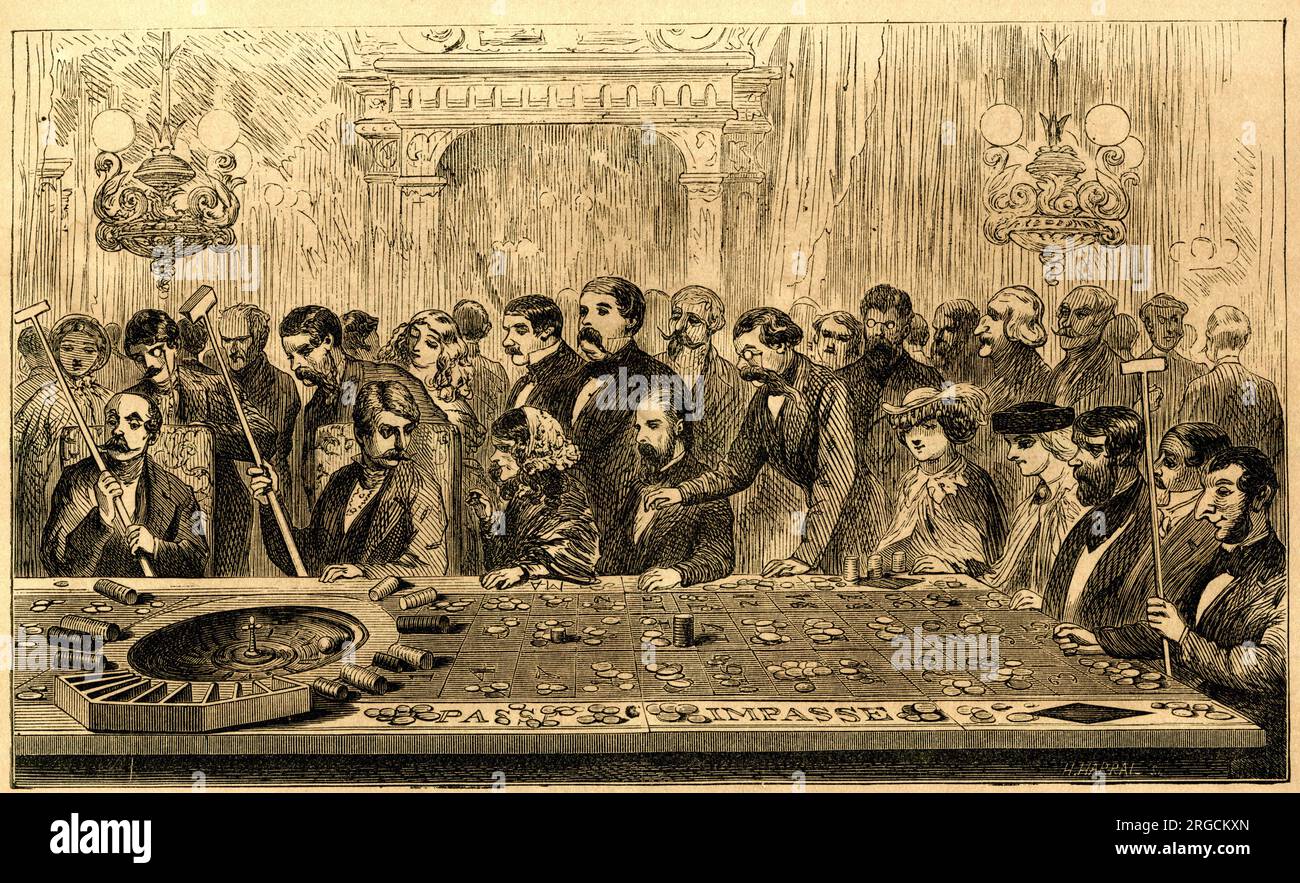 The Roulette Gaming Table von G A Sala Stockfoto