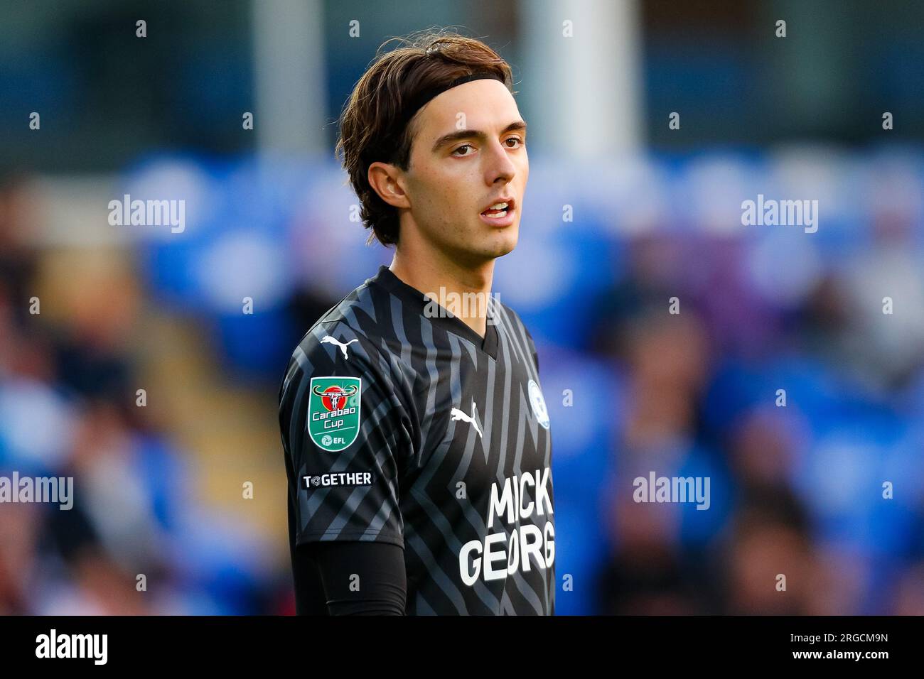 Weston Homes Stadium, Peterborough, Cambridgeshire, England, 8. August 2023; EFL Carabao Cup Football, Peterborough United versus Swindon Town; Nicholas Bilokapic von Peterborough United Stockfoto