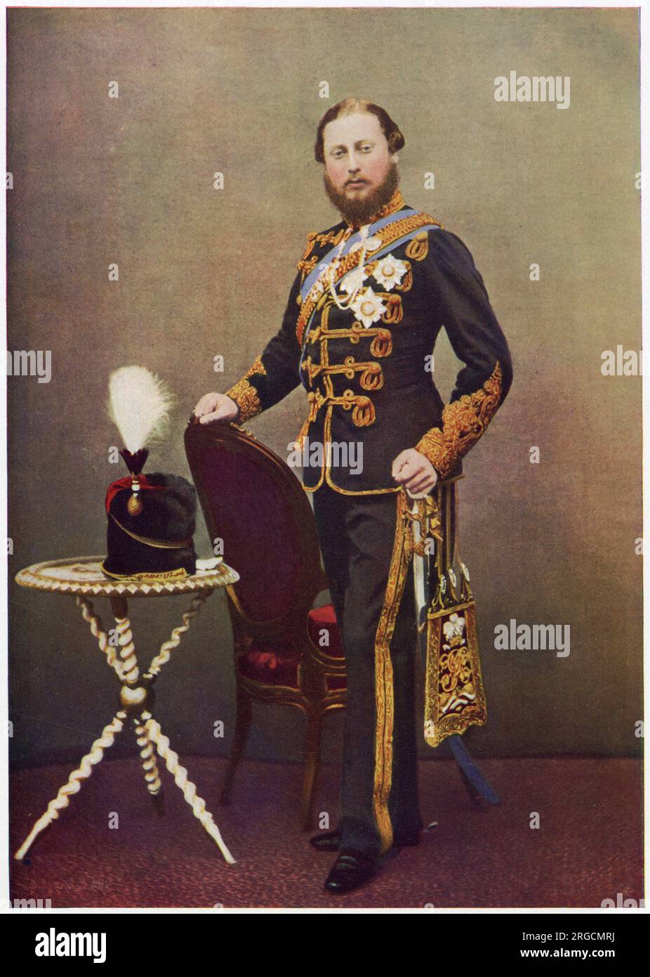 König Edward VII (1841-1910), als Prinz von Wales, in Uniform als Oberst der 10. Hussars. Stockfoto
