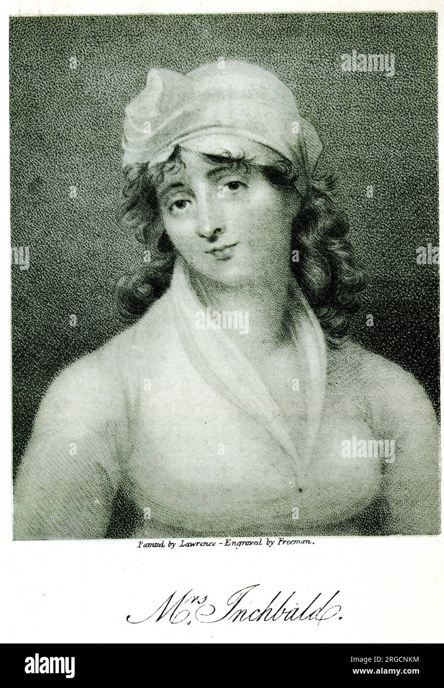 Elizabeth Inchbald (Nee Simpson, 1753-1821), englische Schriftstellerin, Schauspielerin und Schauspielerin Stockfoto