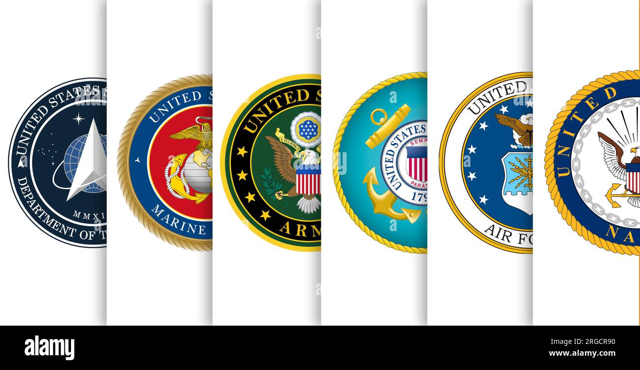 Streitkräfte der Vereinigten Staaten - Embleme Stockfoto