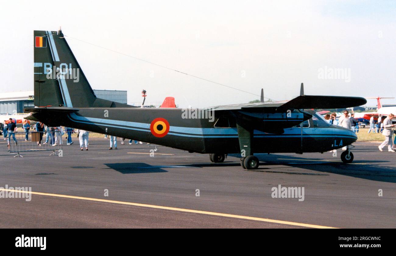 Kraftterrestre Belge - Britten-Norman BN2B-21 Islander B-01 (msn 466 G). (Terror Belge - Belgische Armee). Stockfoto