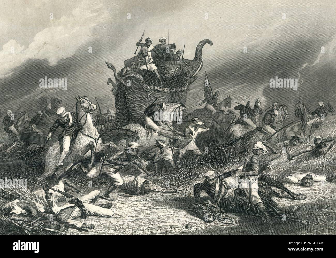 Niederlage der Peishwa-Armee vor Jhansi durch General Rose, 1. April 1858 Stockfoto