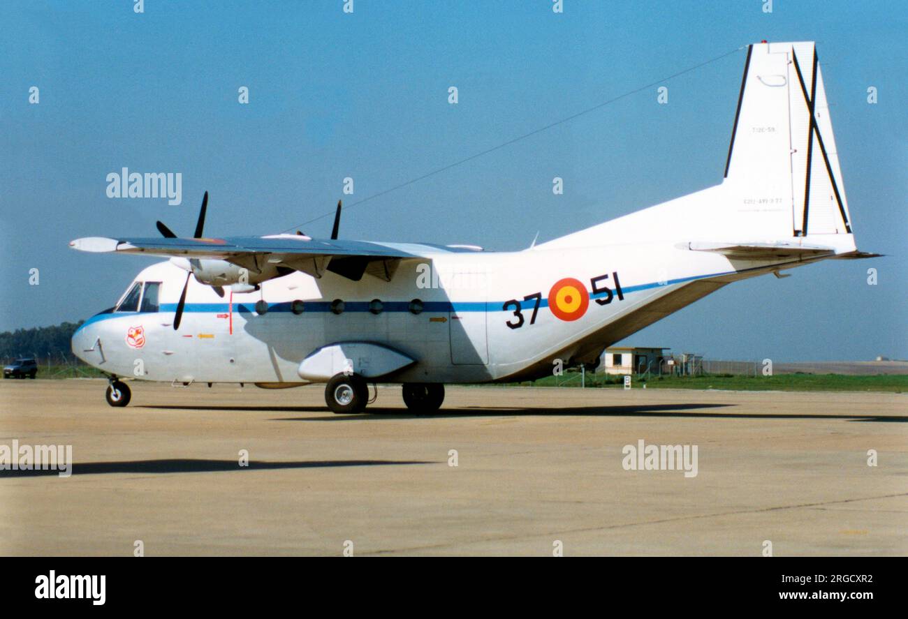 Ejercito del Aire - CASA C.212-100 Aviocar T.12B-59 / 37-51 (msn C212-AV1-3-77). (Ejercito del Aire - Spanische Luftwaffe). Stockfoto