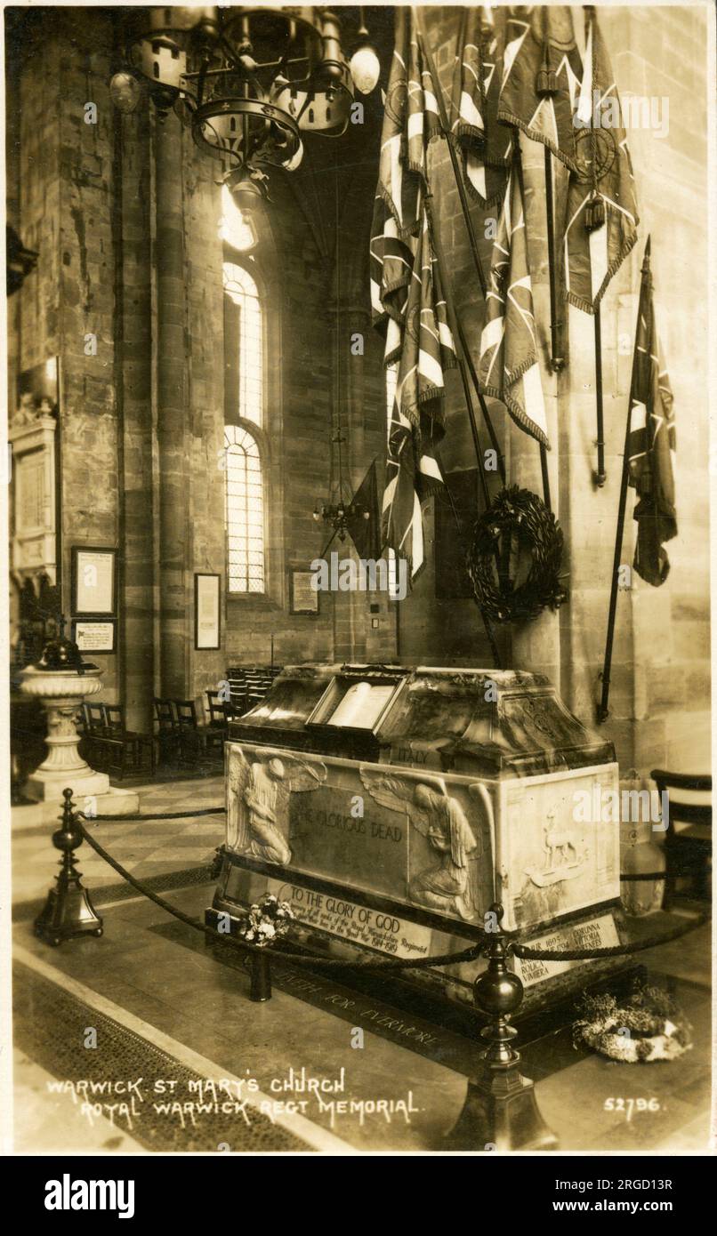St. Mary's Church, Warwick - Royal Warwick Regiment Memorial. Stockfoto