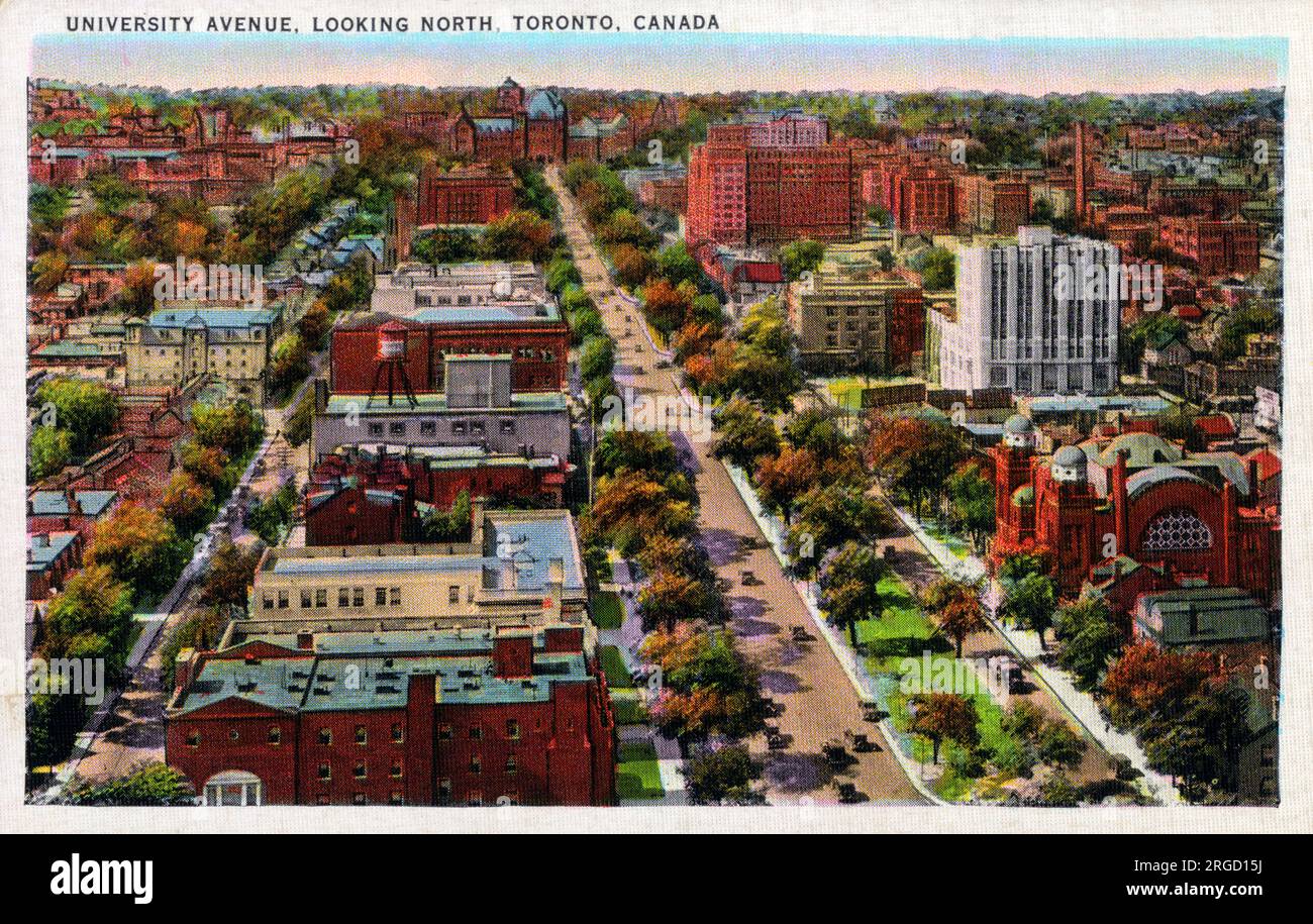 University Avenue, Richtung Norden, Toronto Kanada. Stockfoto