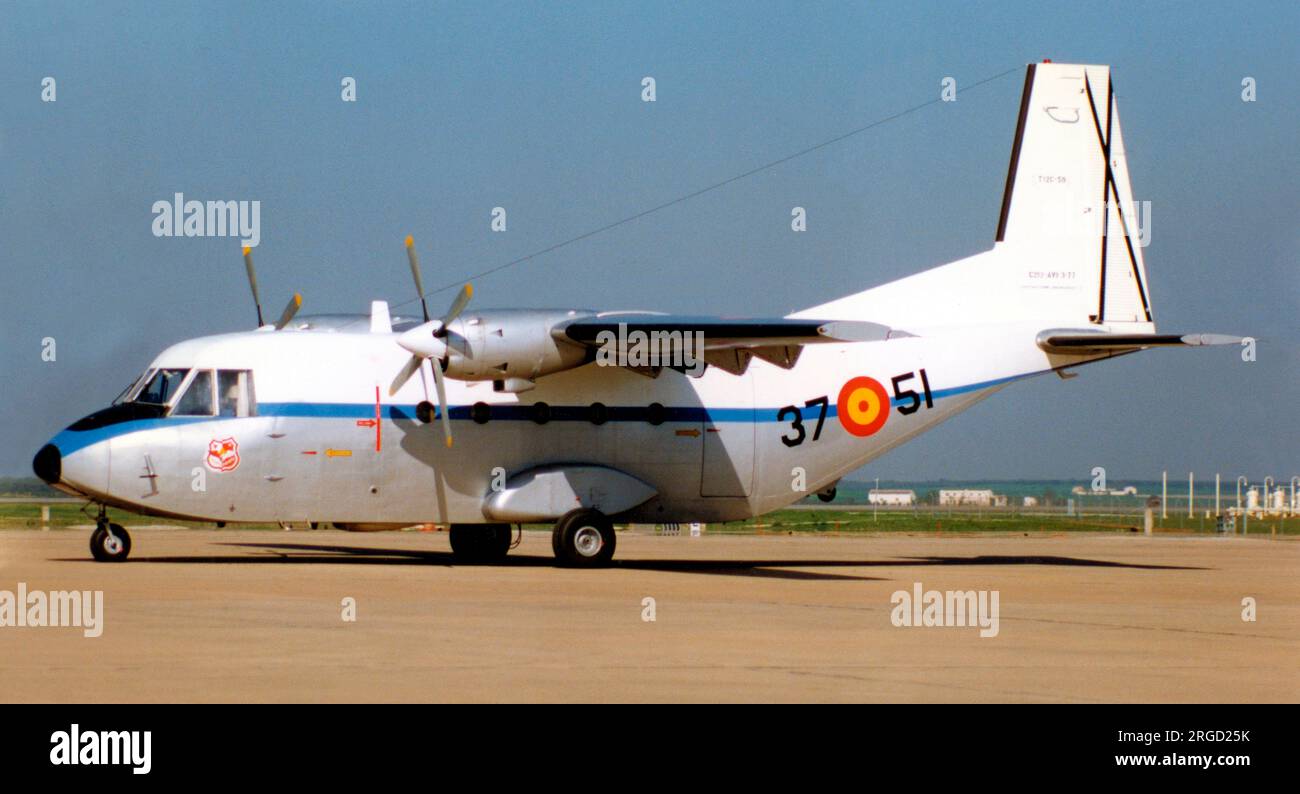 Ejercito del Aire - CASA C.212-100 Aviocar T.12B-59 / 37-51 (msn C212-AV1-3-77). (Ejercito del Aire - Spanische Luftwaffe). Stockfoto