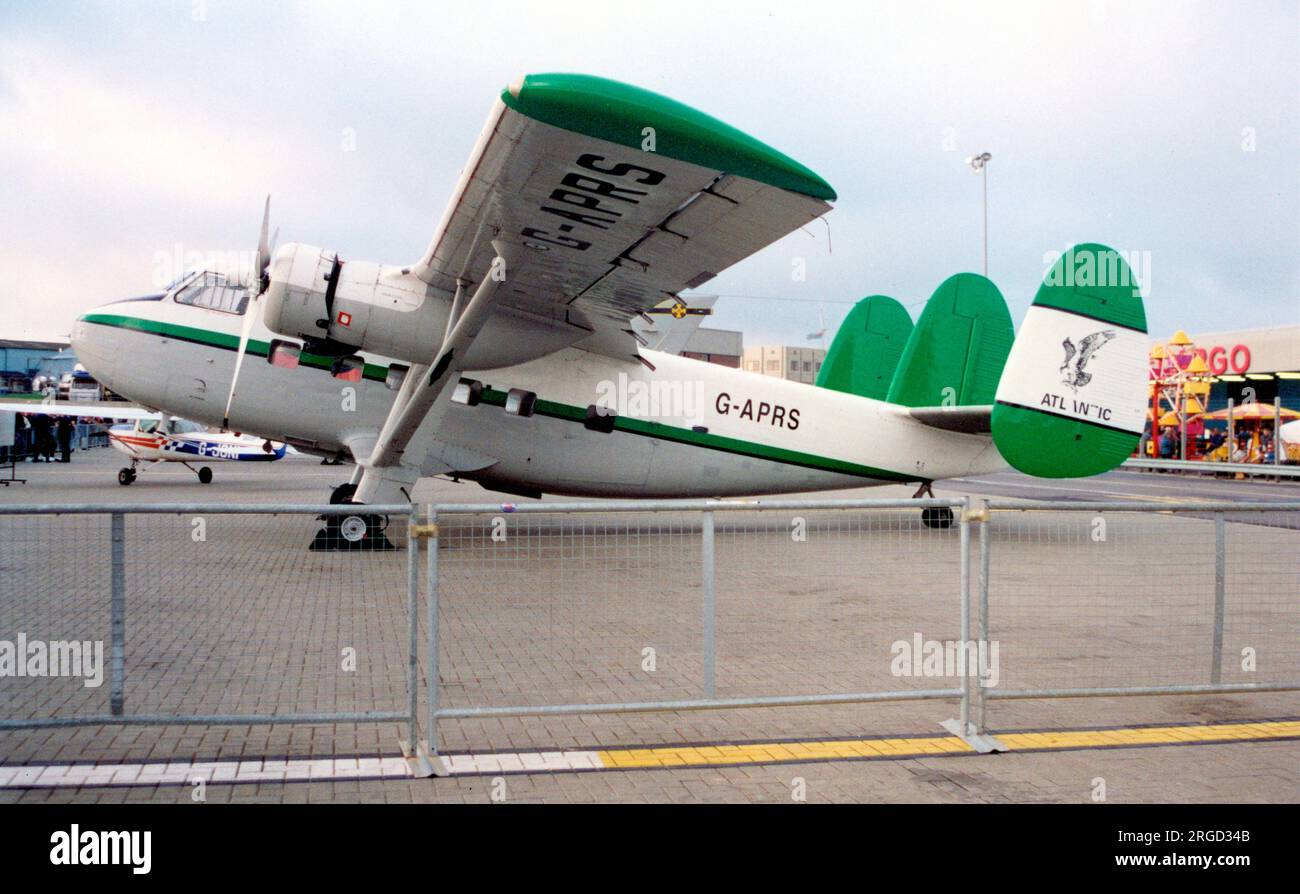 Scottish Aviation Twin Pioneer 3 G-APRS (msn 561) von Atlantic Airlines. Stockfoto