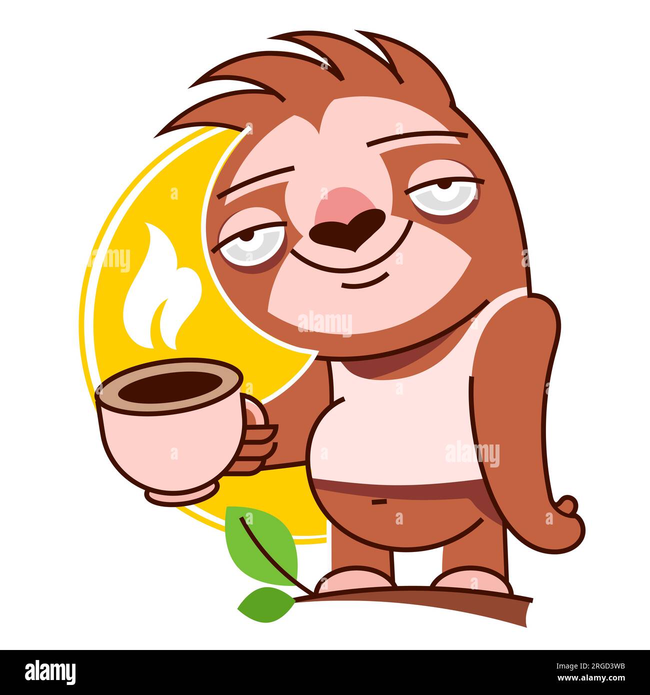 Süße Sloth-Yoga-Cartoon-Vektorsymbol-Illustration. Animal Healthy Icon Konzept Isoliert Premium Vector. Flacher Cartoon-Style Stock Vektor