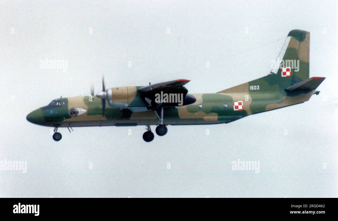 Polnische Luftwaffe - Antonov an-26 1603 (msn 16-03), von 13 plt. Stockfoto