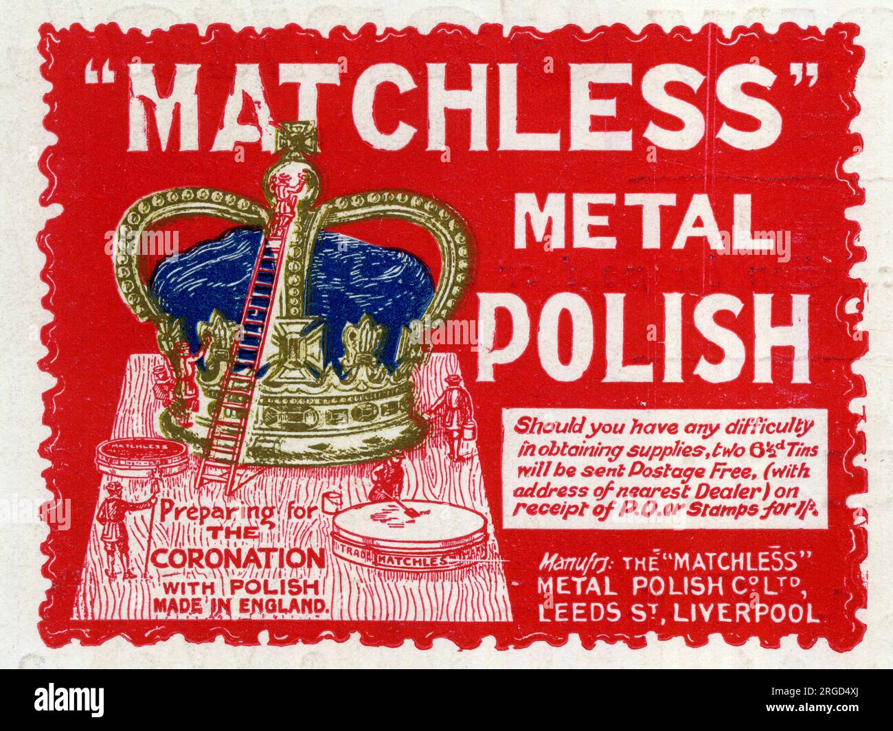 „Matchless Metal Polnic“-Werbespot „Polieren der Krone“. Stockfoto