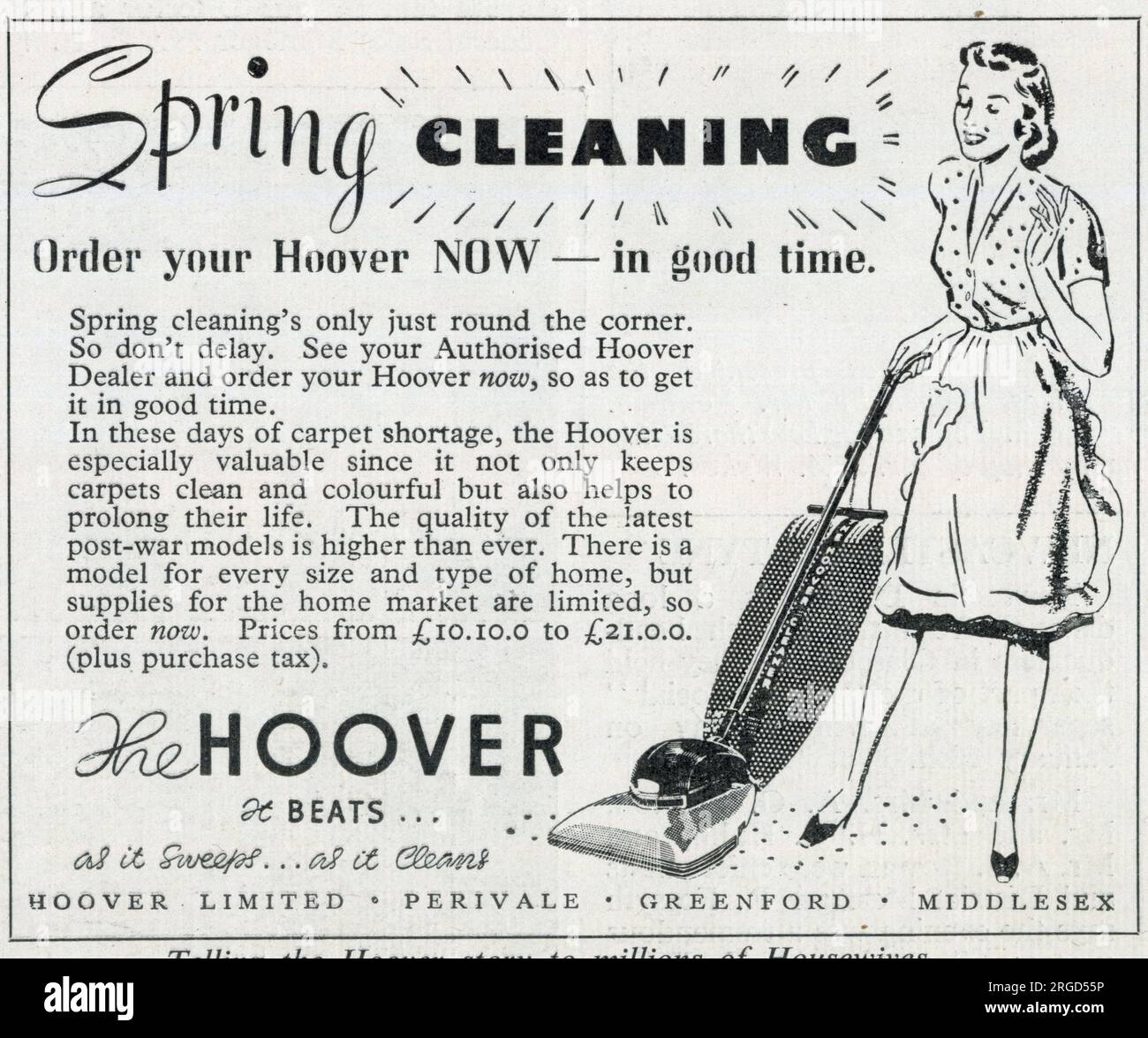 Hoover vacuum 1940s -Fotos und -Bildmaterial in hoher Auflösung – Alamy