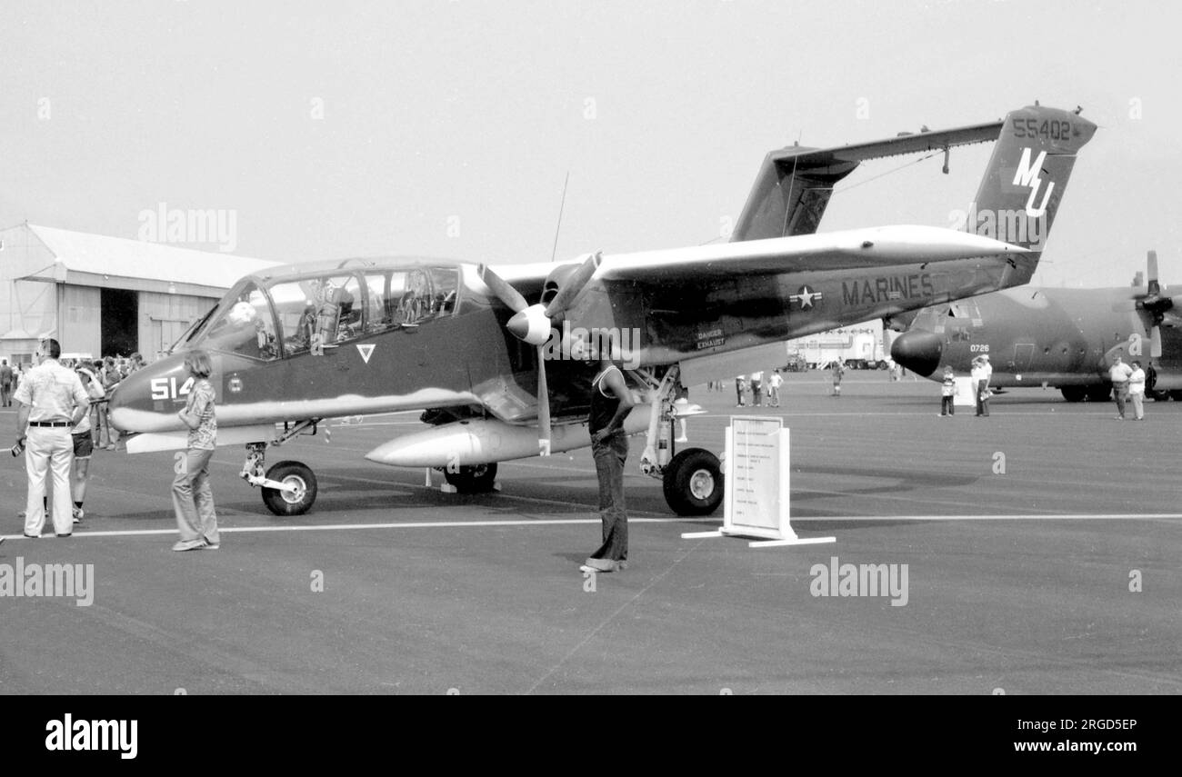 United States Marine Corps - North American Rockwell OV-10A Bronco 155402 (MSN 305-13), auf einer US Army Airshow in den USA. Stockfoto
