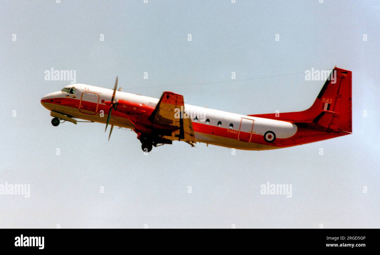 Royal Air Force - Hawker Siddeley Andover E.1 XS643 (msn Set 27), Airways und Navaid Calibration Aircraft der Geschwader Nr. 115. Stockfoto