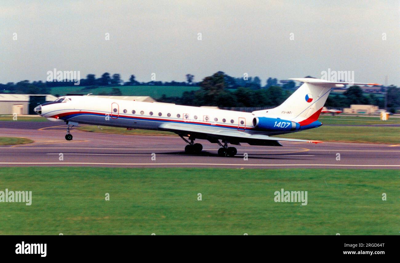 Tschechische Luftwaffe - Tupolev TU-134a 1407 (msn 1351407), 3 Letka, auf der Royal International Air Tattoo - RAF Fairford, 20. Juli 1991. Stockfoto