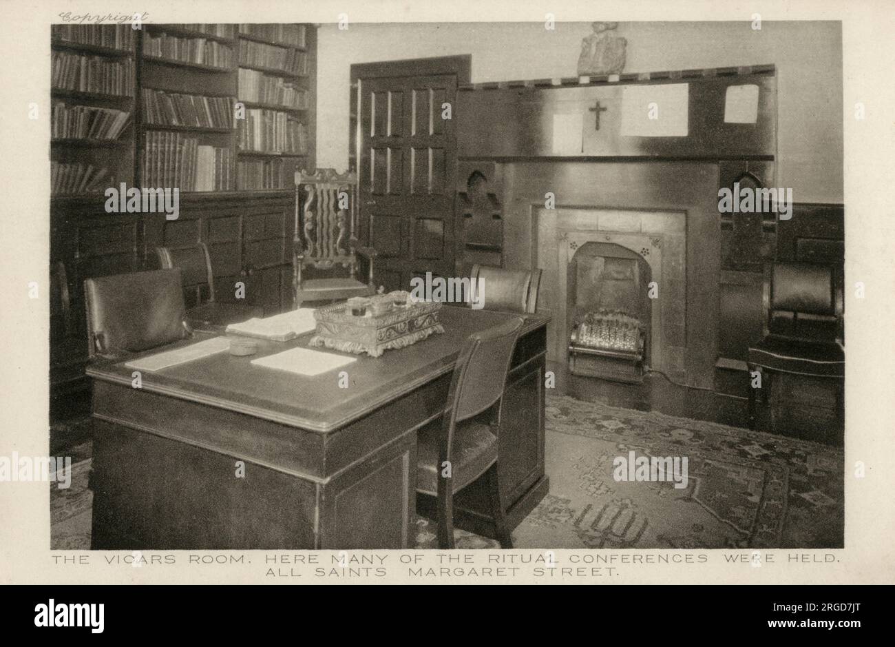 All Saints, Margaret Street, London - The Vicars Room - hier fanden viele der "Ritual Conferences" statt. Stockfoto