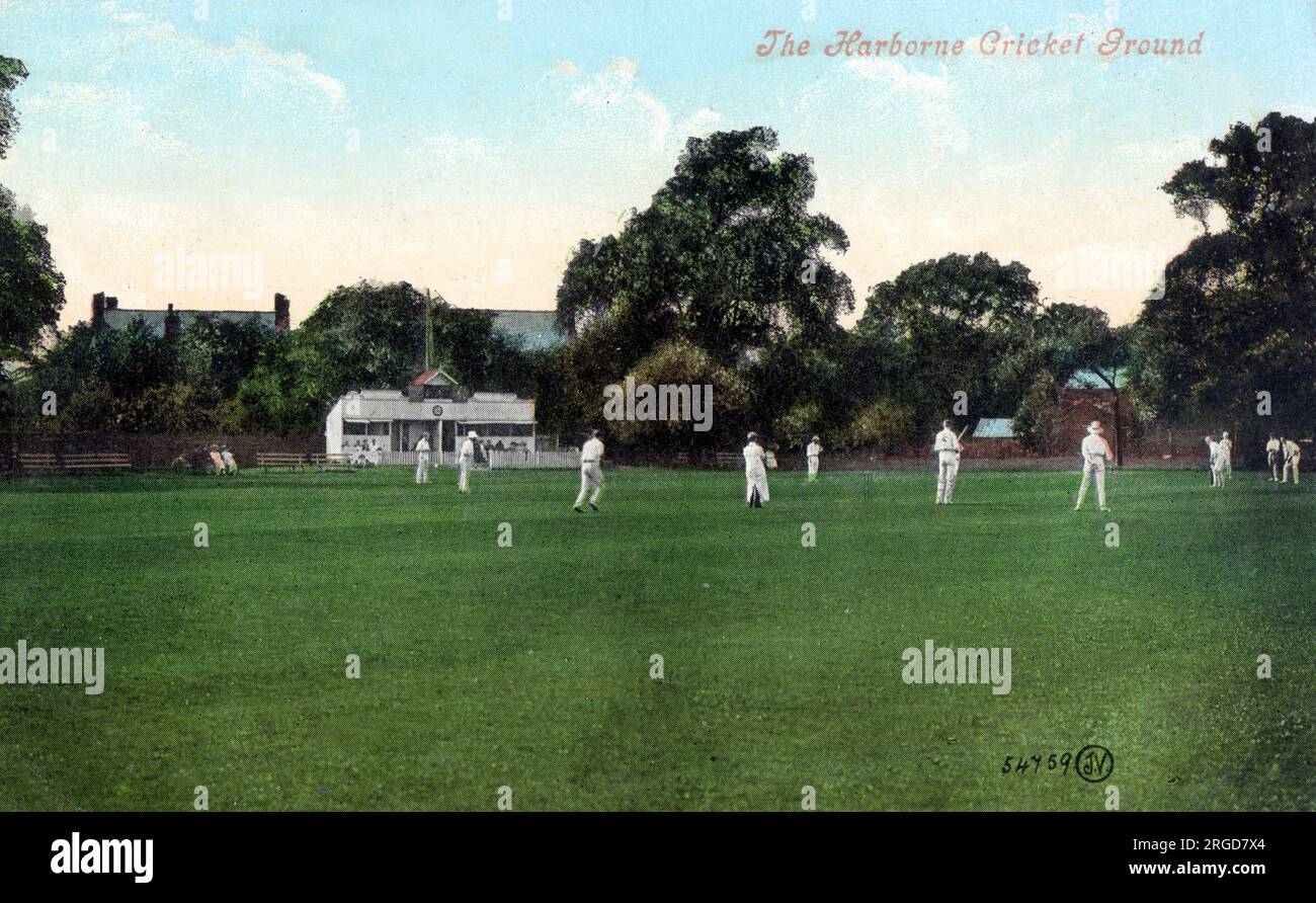 Harborne, Südwest-Birmingham - Cricket Ground. Der Cricket Club wurde im Mai 1868 gegründet und ist einer der größten in den Midlands. Stockfoto