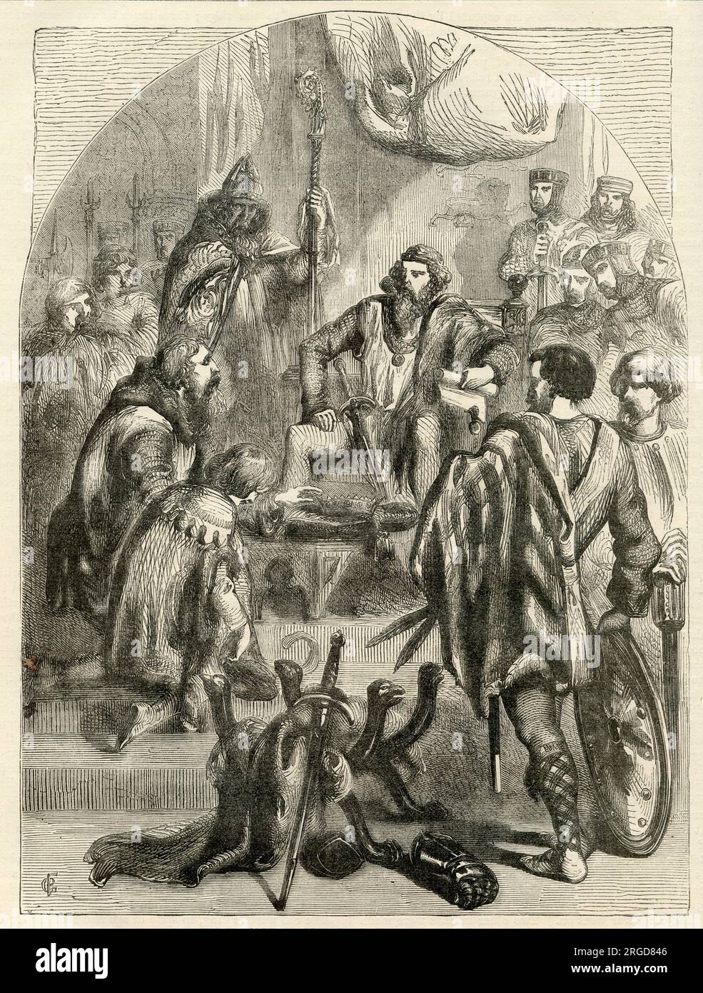 Baliol ehrt König Edward I. für die Krone von Schottland Stockfoto