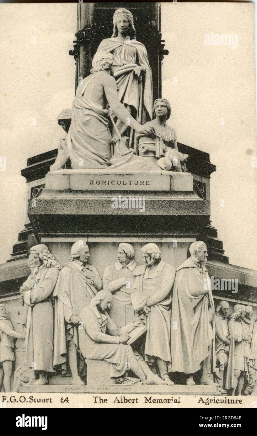 Landwirtschaft, Detail des Albert Memorial, Kensington, London Stockfoto