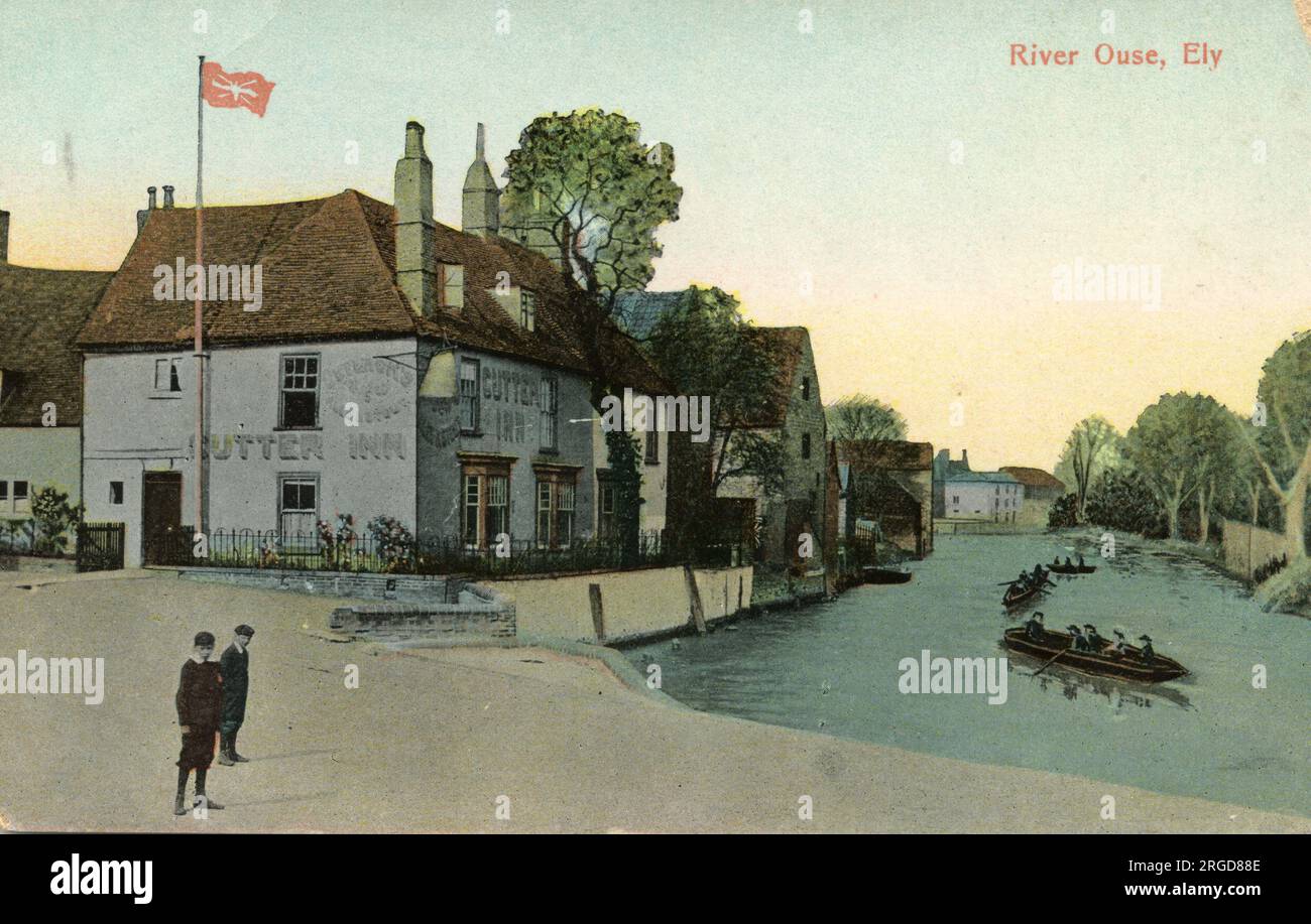 River Ouse und Cutter Inn, Ely, Cambridgeshire Stockfoto