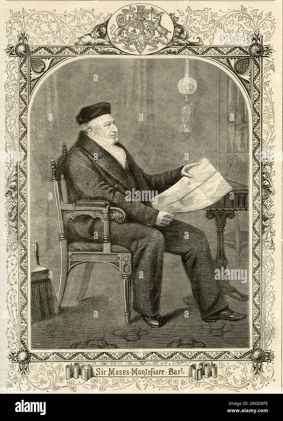 Sir Moses Montefiore, Bart, Philanthrop, Banker, Sheriff von London, Präsident des Abgeordnetenrates britischer Juden Stockfoto