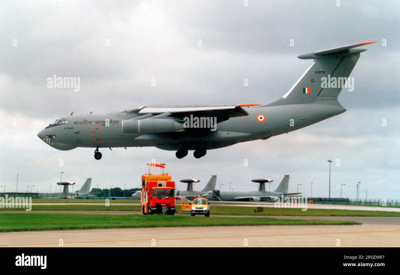 Indian Air Force - Ilyushin Il-78M6MD K2878 (msn 0063465970), vom 44. Geschwader, am 28. Juni 2007 bei der RAF Waddington. Stockfoto