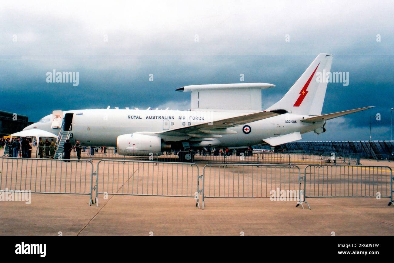 Royal Australian Air Force - Boeing E-7A Wedgetail A30-005 (msn 33987), auf der RAF Waddingtonon 30. Juni 2012. Stockfoto